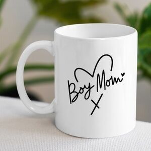 Boy Mom White Ceramic Coffee Mug